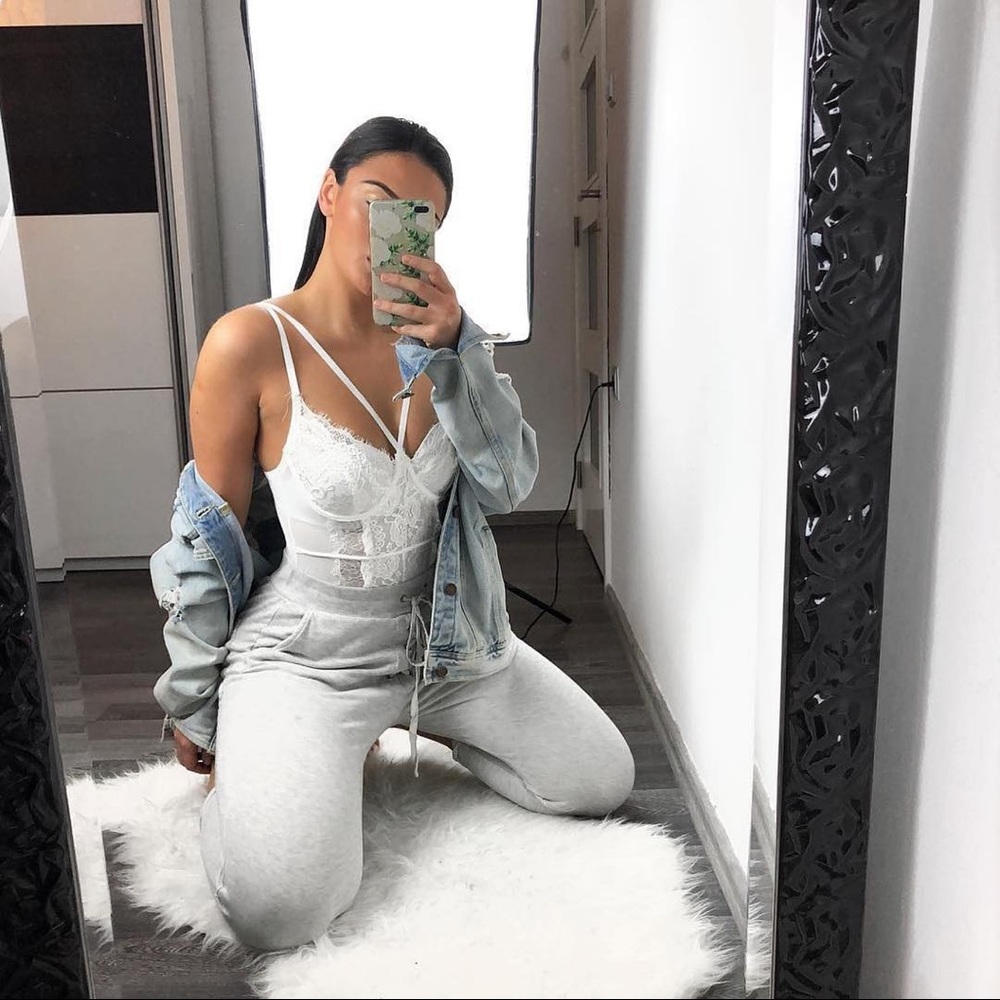 Never Worn White Lace Bodysuit